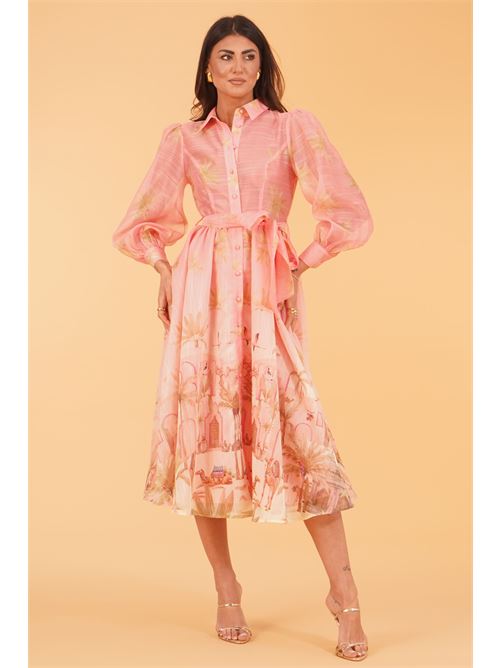 Abito chemisier in organza fantasia twins fantasy | T4998PRINT